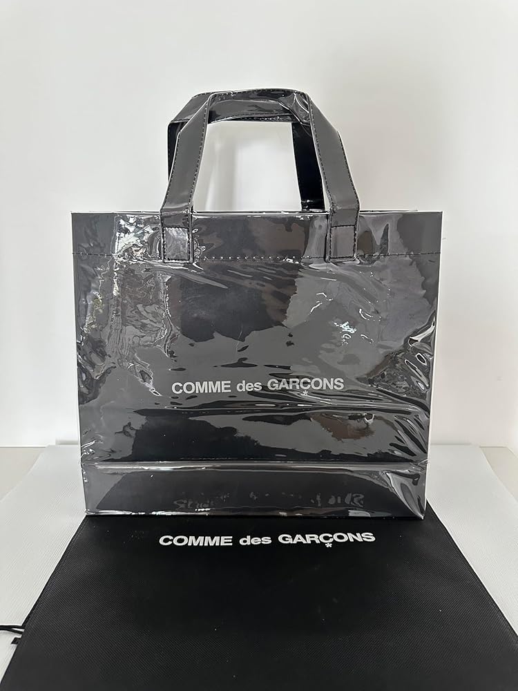 ギャルソン　トート　ブラック Amazon | [コムデギャルソン] ブラックビニールトートバッグ, 大容量